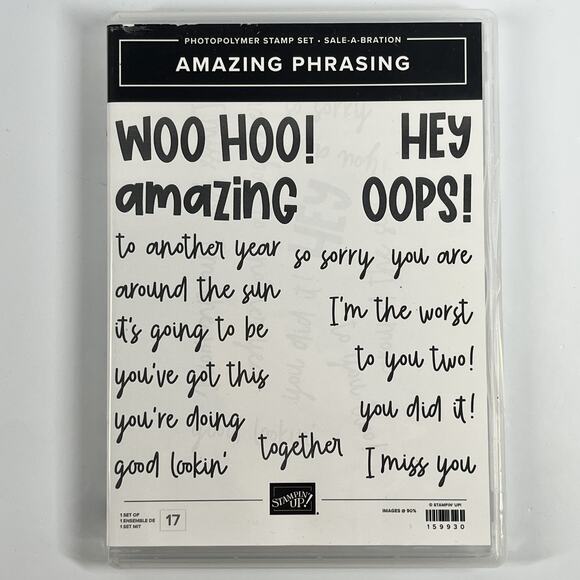 Stampin' Up! AMAZING PHRASING 17 Piece Photopolymer Stamp Set of 17 - Picture 1 of 2